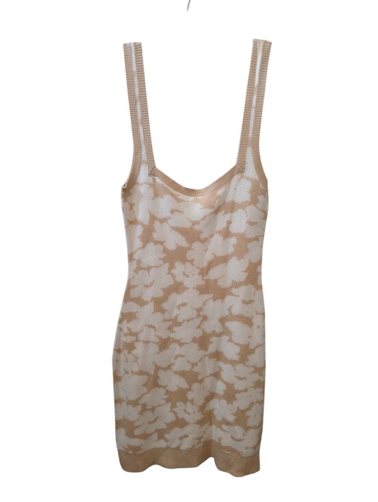 Anthropologie Dresses & Skirts - Anthropologie Women's Sweater Knit Floral Mini Dress Beige Cream Size XXS